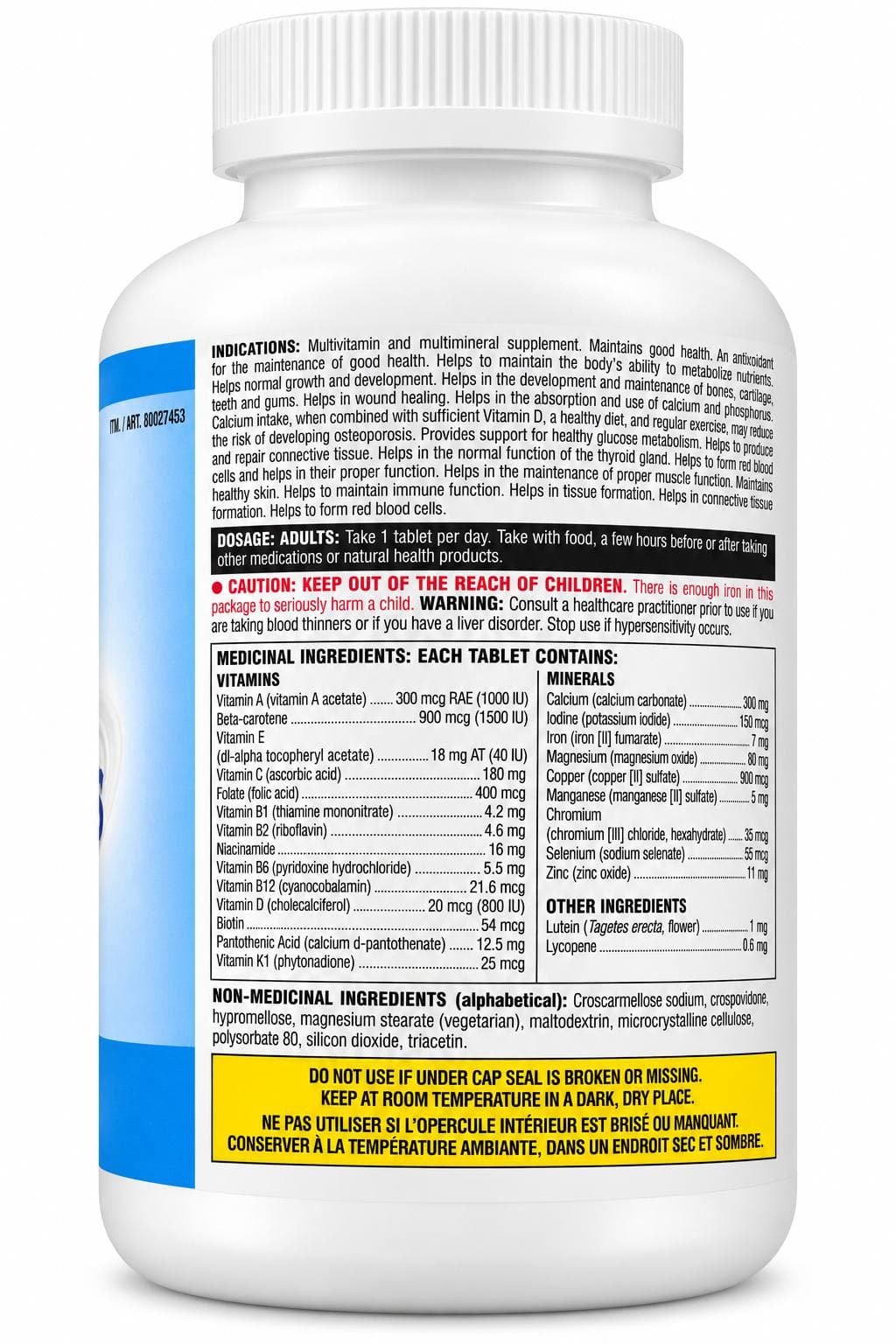 قرص مولتی ویتامین آقایان کرکلند اصل Kirkland-انرژی، سیستم ایمنی، سلامت پوست و مو، عضلات و استخوانها – 365 عددی ضمانت اصالت و مرجوعی — تصویر ۳
