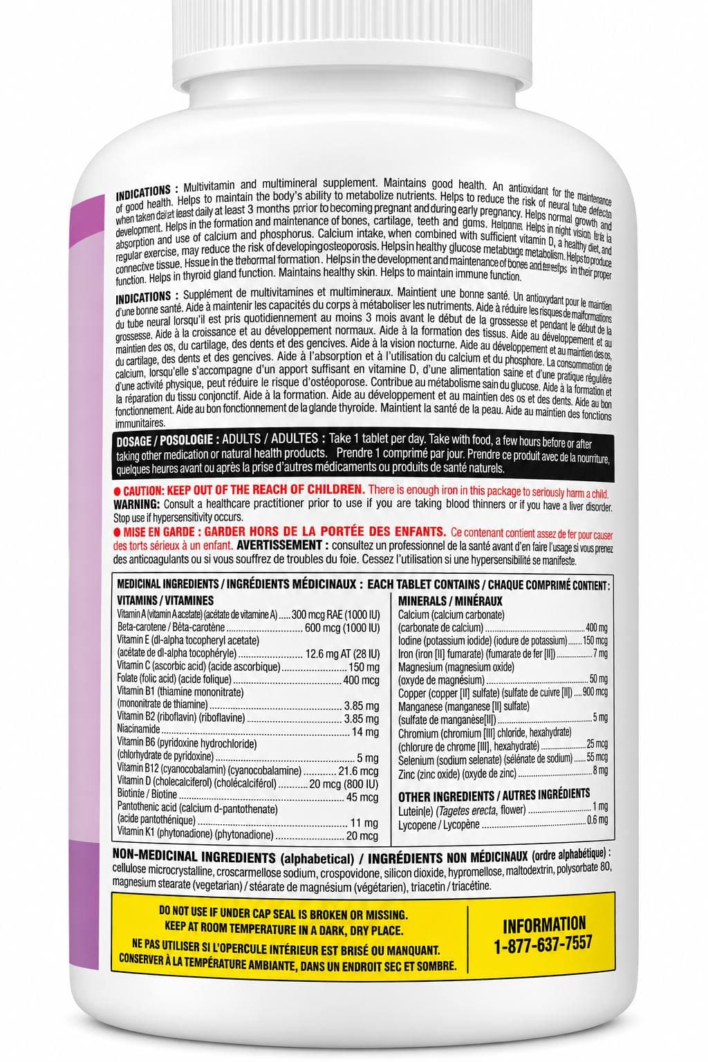 قرص مولتی ویتامین بانوان کرکلند اصل Kirkland –انرژی بخش،تقویت سیستم ایمنی، سلامت پوست و مو، استخوان و خون‌سازی–365 عددی ضمانت اصالت و مرجوعی — تصویر ۳