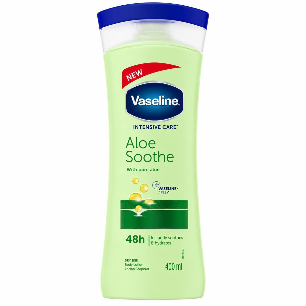 کرم و لوسیون بدن وازلین آلوئه‌ورا اصل وارداتی مدل Aloe Soothe حجم 400 میل