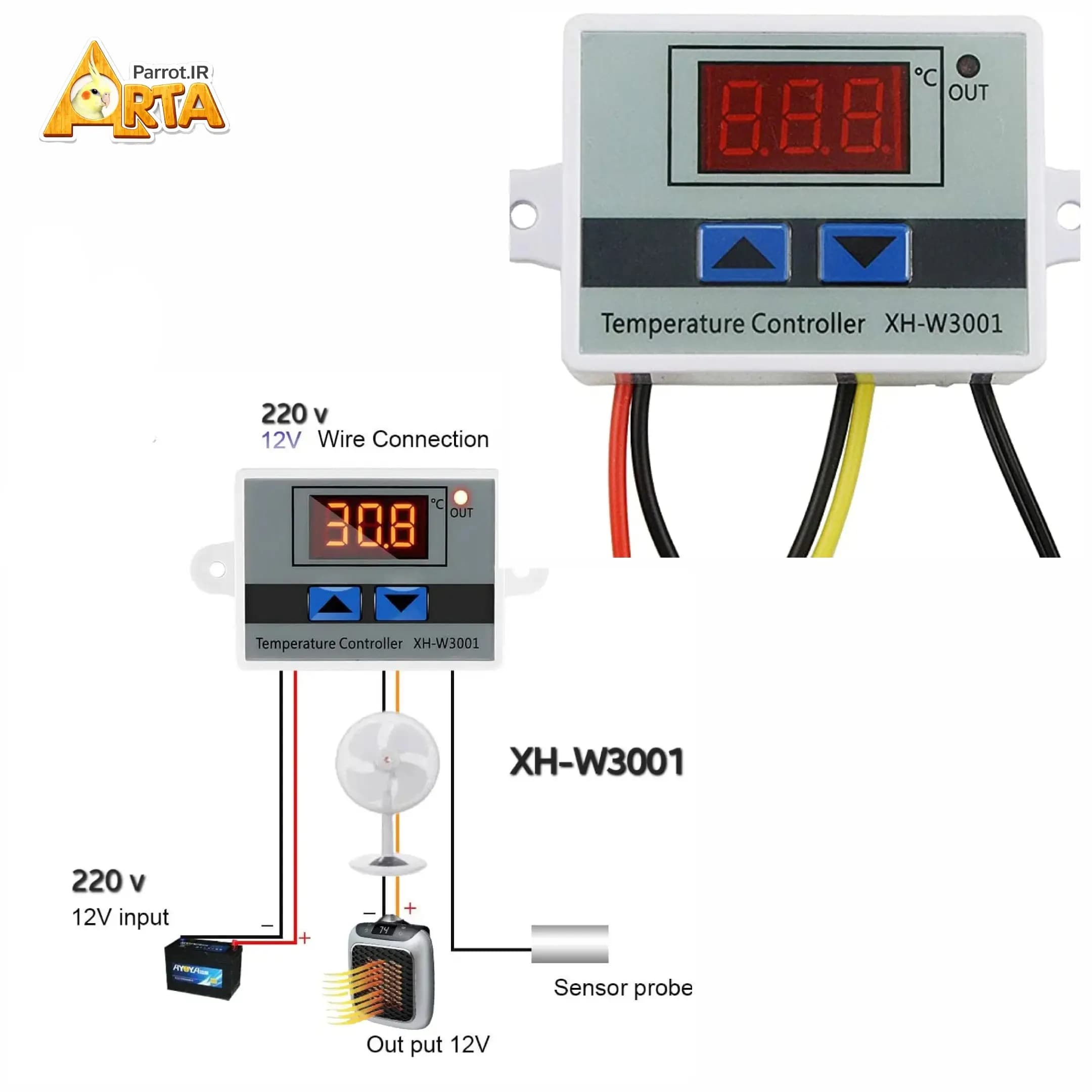 ماژول ترموستات دیجیتال XH-W3001