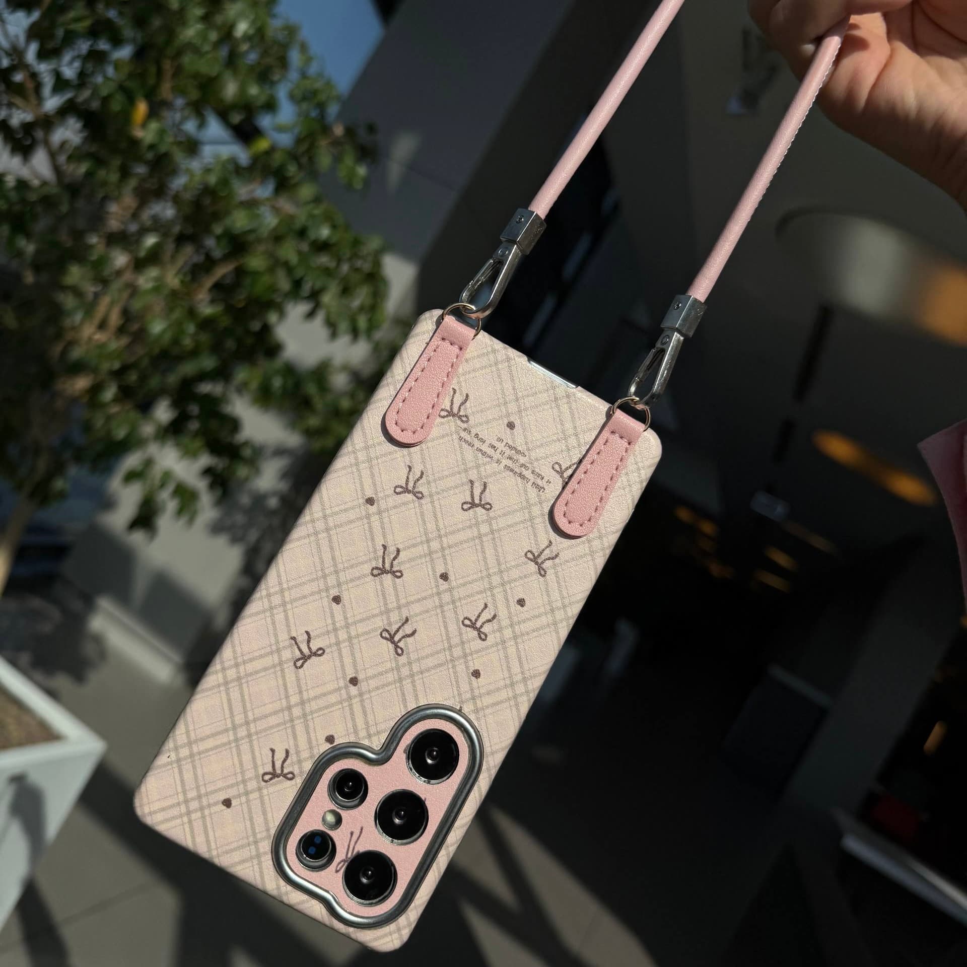 قاب pink ribbon بنددار سامسونگ