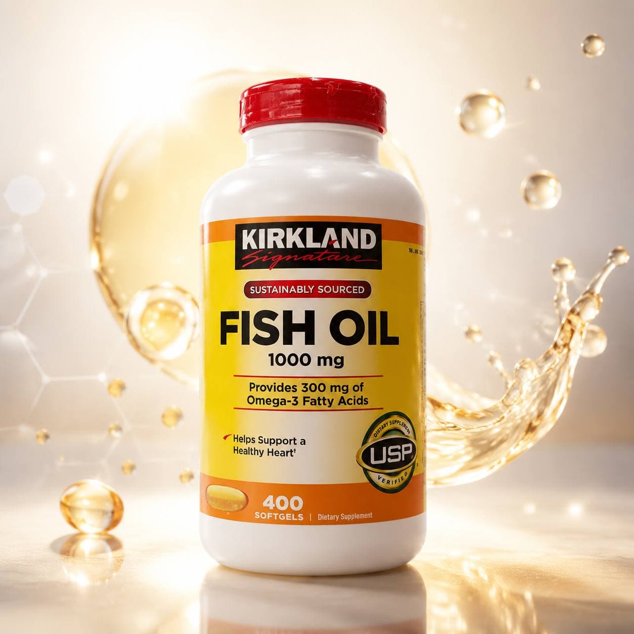 کپسول روغن ماهی اصل وارداتی سیگنچر 1000 میلیگرم Kirkland Signature Fish Oil 1000mg — تصویر ۳