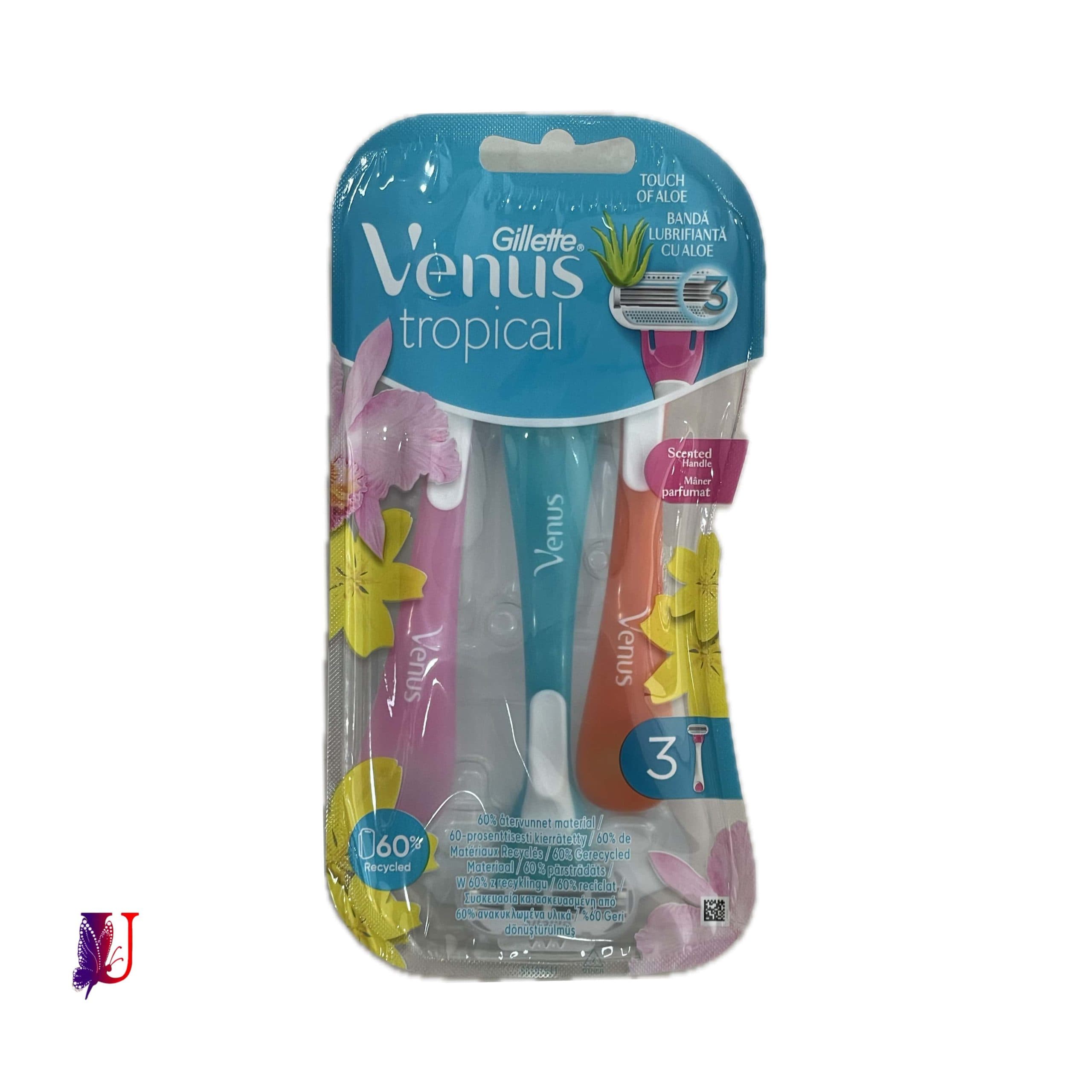 خودتراش ژیلت ونوس VENUS مدل تروپیکال استوایی اروپایی (3عددی)