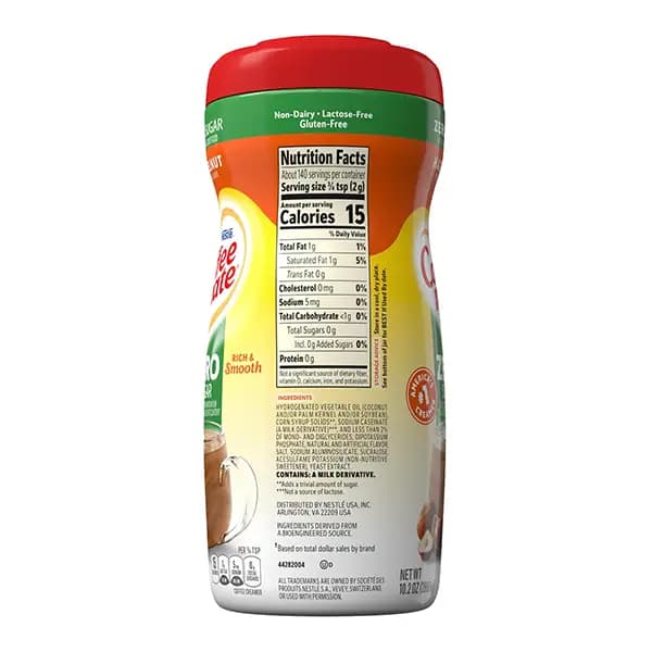 کافی میت فندقی نستله بدون شکر Nestle Sugar Free Coffee Mate — تصویر ۲