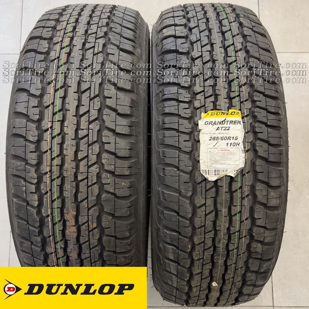 لاستیک دانلوپ ژاپن 265/60R18 گل AT22 تاریخ 2024 — تصویر ۲
