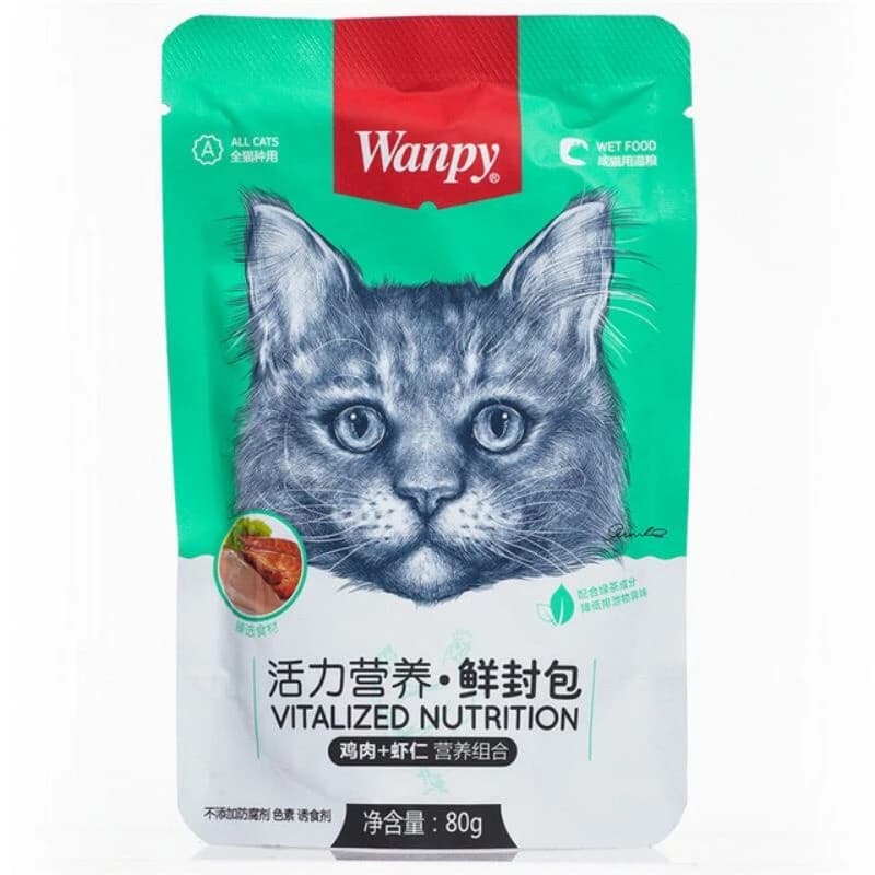پوچ ونپي چيني گربه مرغ و ميگو / سبز — تصویر ۲