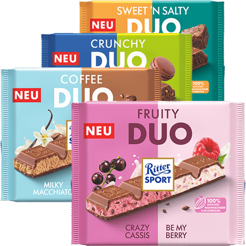تابلت شکلات کرانچی ریتر اسپرت 218 گرم Ritter Sport Crunchy Duo Chocolate — تصویر ۵