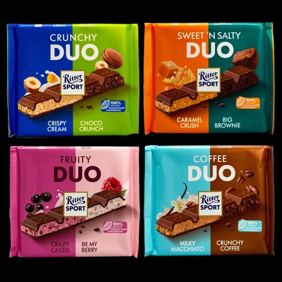 تابلت شکلات قهوه ریتر اسپرت 218 گرم Ritter Sport Coffee Duo — تصویر ۳