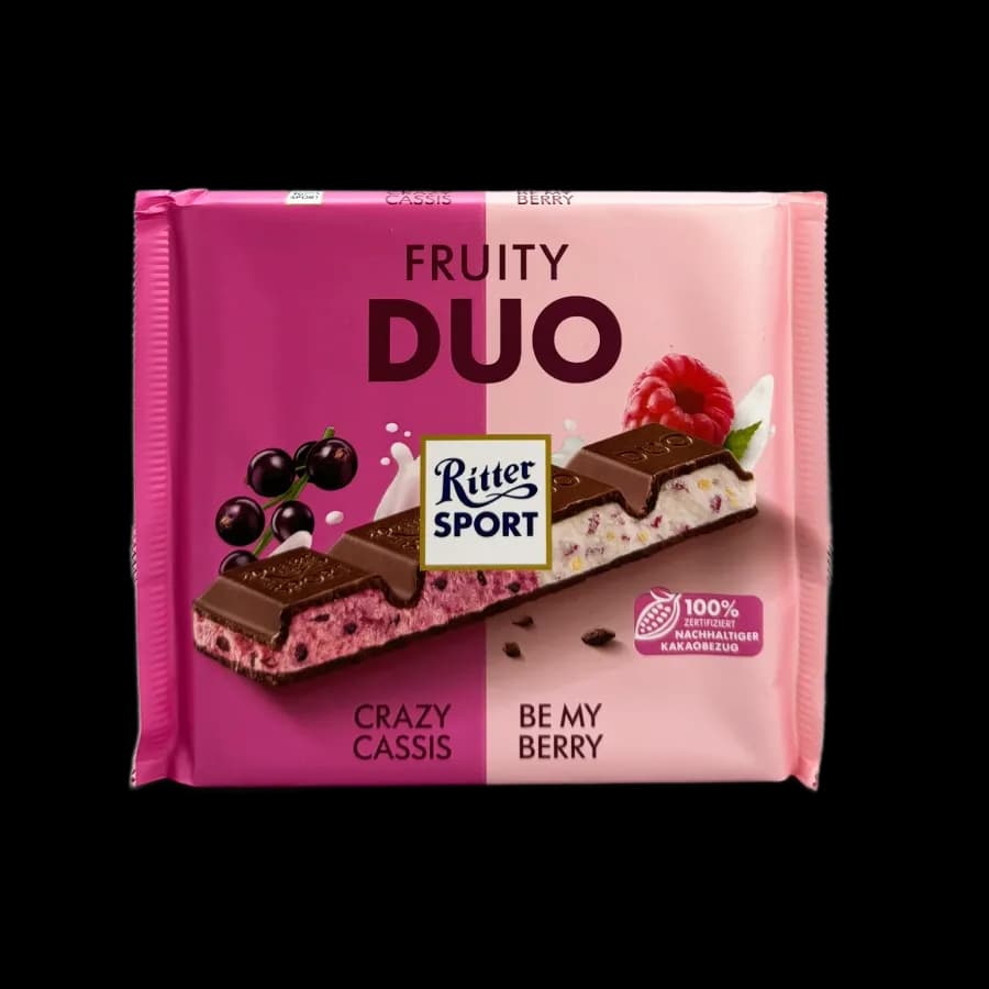 تابلت شکلات ریتر اسپرت میوهای 218 گرم Ritter Sport Chocolat Fruity Duo