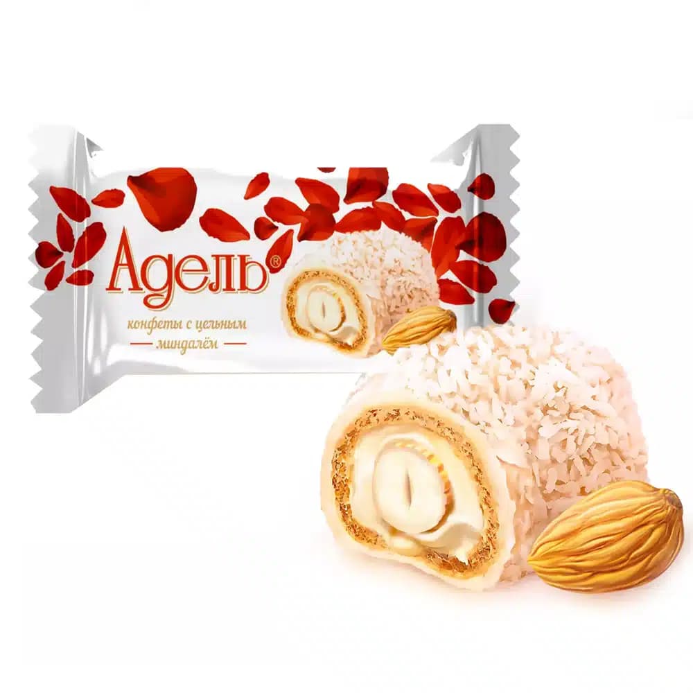 شکلات ویفر نارگیلی ادل آکوند با مغز بادام Adele Akund Coconut wafer chocolate
