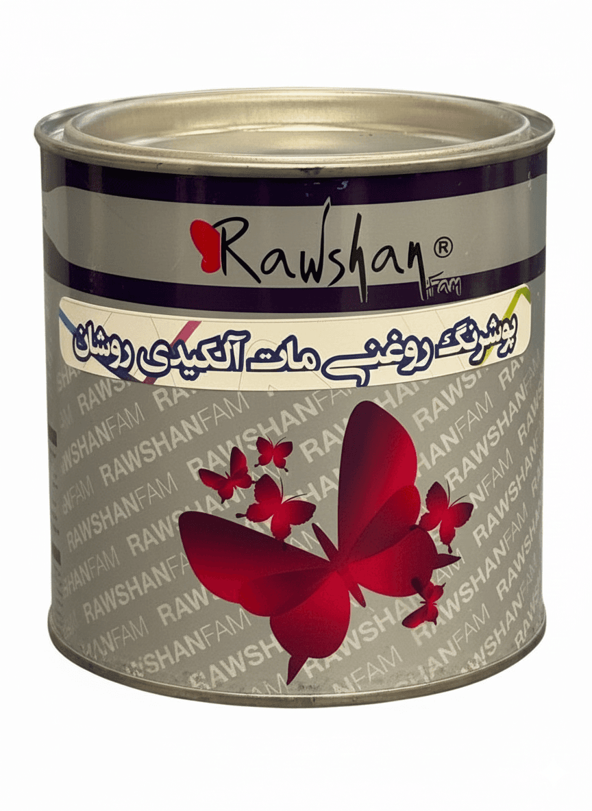 رنگ روغنی مشکی مات در بسته بندی یک لیتری