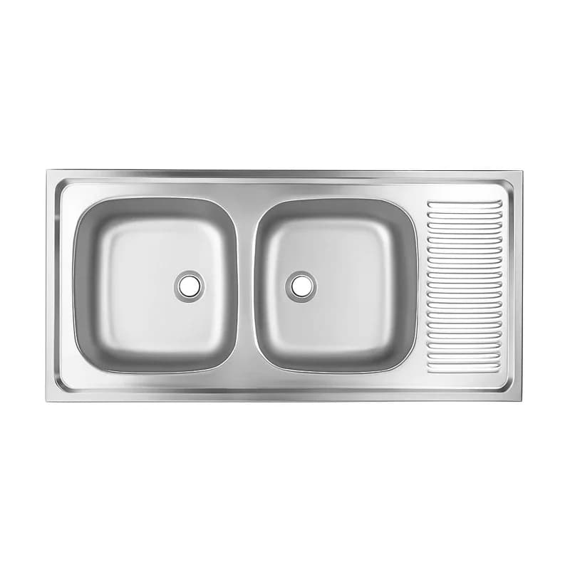 سینک ظرفشویی روکار استیل البرز دو لگن سایز 50*100