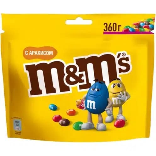 اسمارتیز شکلاتی ام اند ام 360 گرمی با مغز بادام زمینی M&M’s
