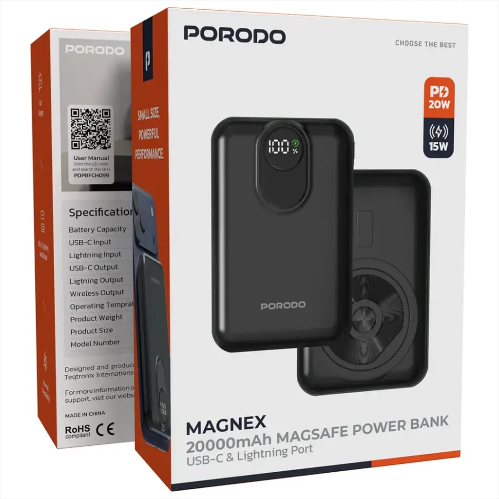 پاوربانک مگ سیف پرودو مدل 20000mAh PDPBFCH099 — تصویر ۷
