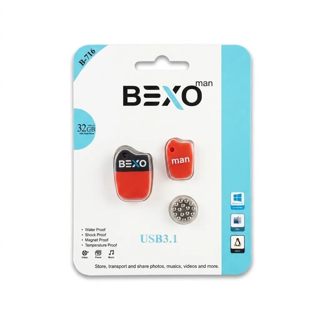 فلش مموری بکسو مدل B-716 ظرفیت 32 گیگابایت USB3.1 — تصویر ۲