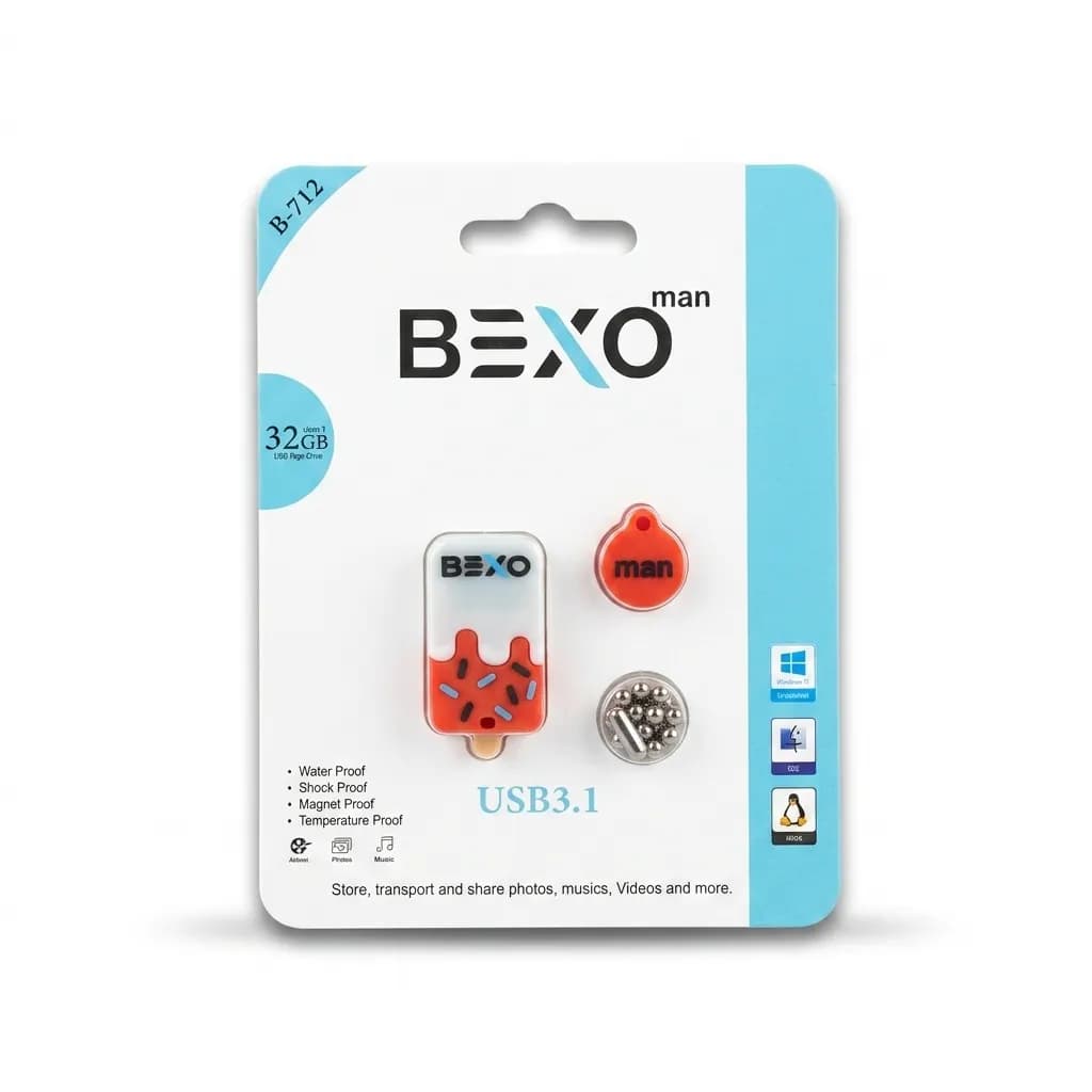 فلش مموری بکسو مدل B-712 ظرفیت 32 گیگابایت USB3.1 — تصویر ۲