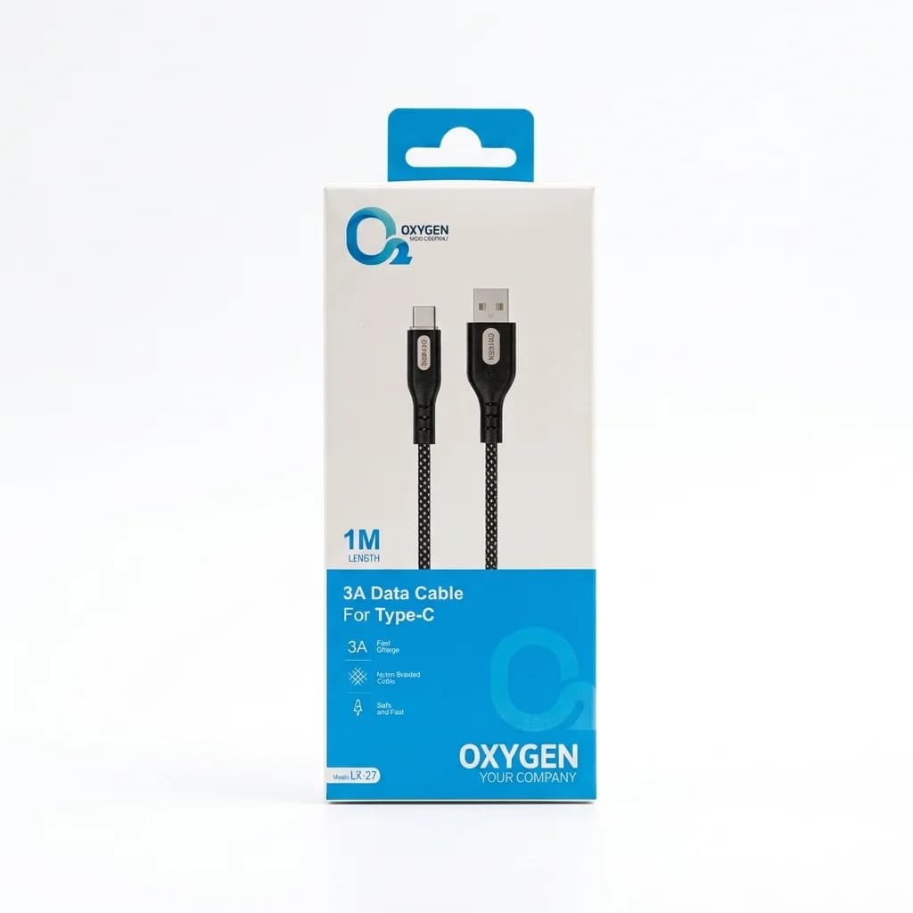 کابل دیتا و شارژ USB-A به Type-C اکسیژن مدل LX-27