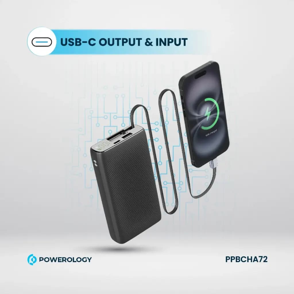 پاوربانک کابل دار 20000mAh پاورولوژی مدل Ppbcha72 — تصویر ۳