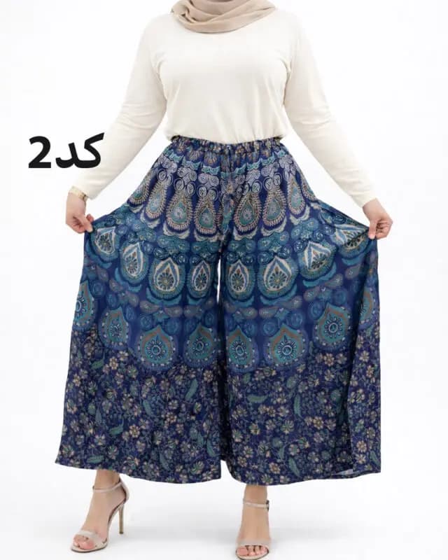 شلوار دامنی لنگی هندی 7379 — تصویر ۳