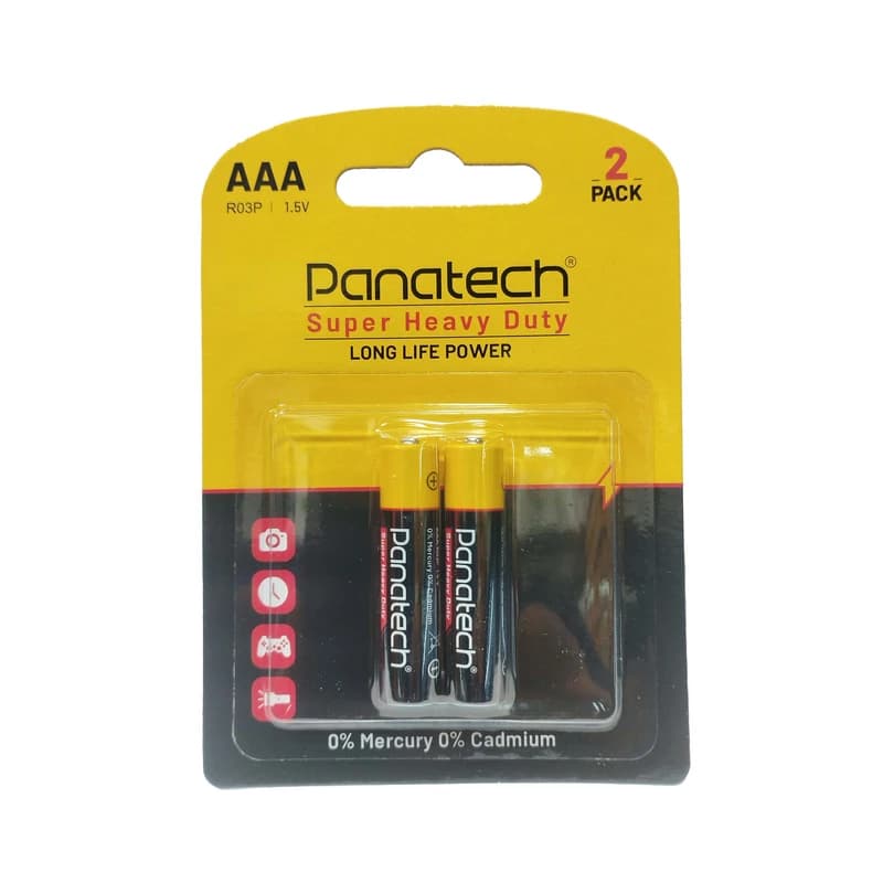 باتری نیم قلمی Heavy Duty پاناتک مدل R03P بسته 2 عددی