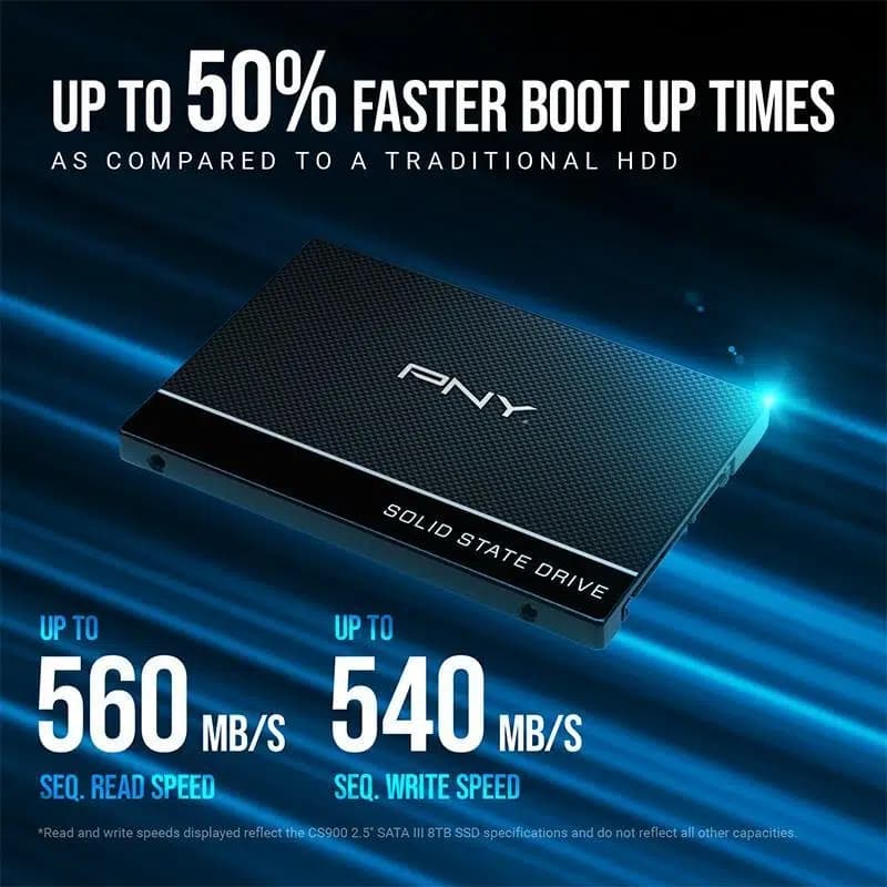 حافظه اس اس دی اینترنال SATA III پی ان وای مدل CS900 ظرفیت 250 گیگابایت — تصویر ۳