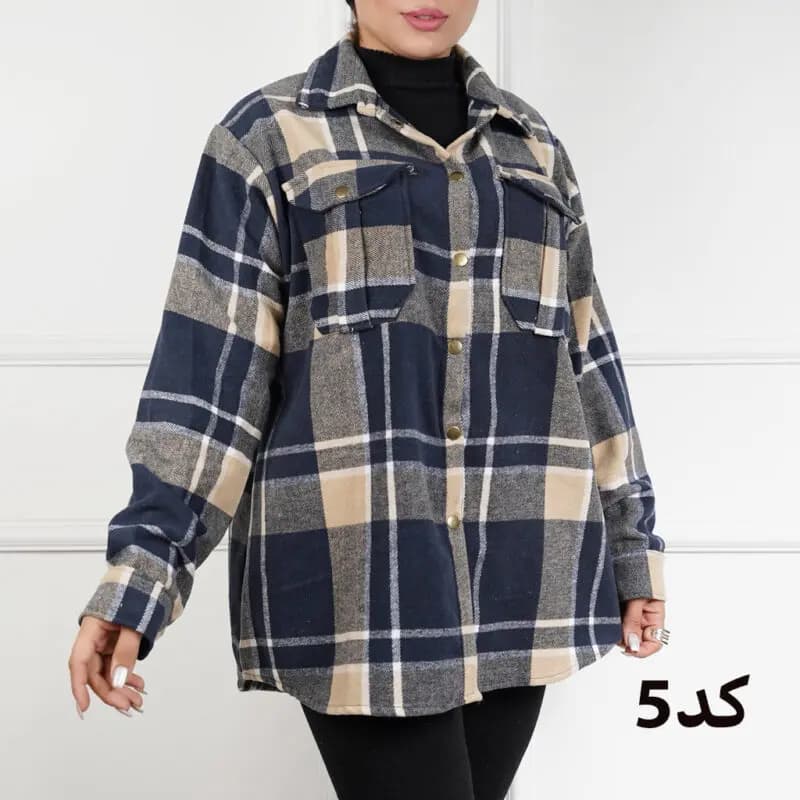 شکت چهارخونه پشمی گرم بالا 7292 — تصویر ۸