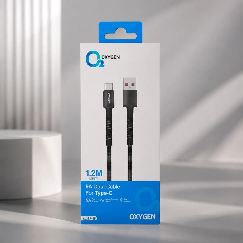 کابل دیتا و شارژ USB به Type-C اکسیژن مدل LX-39