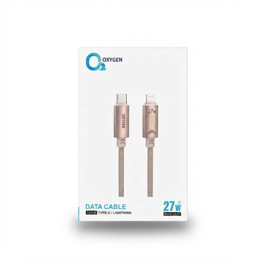 کابل دیتا و شارژ Type-C به لایتنینگ اکسیژن مدل LX-47