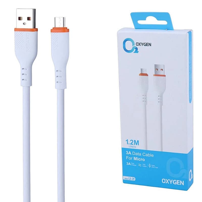 کابل دیتا و شارژ USB به MicroUSB اکسیژن مدل LX-29