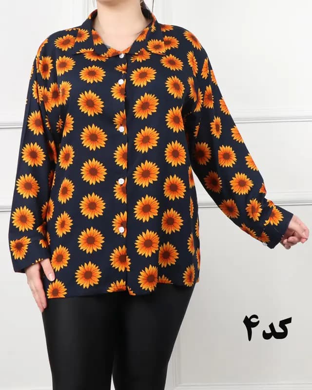 شومیز نخی طرح دار 6987 — تصویر ۵