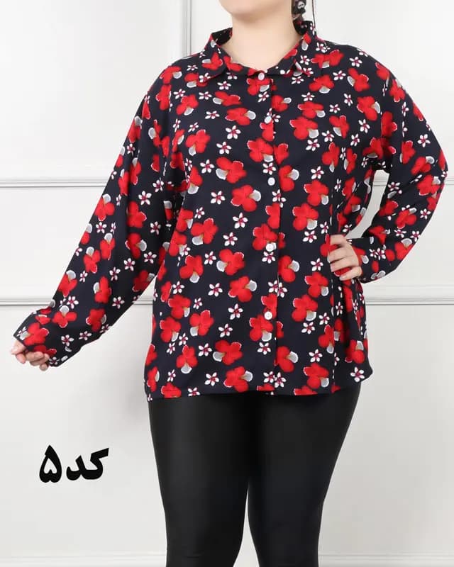 شومیز نخی طرح دار 6987 — تصویر ۶