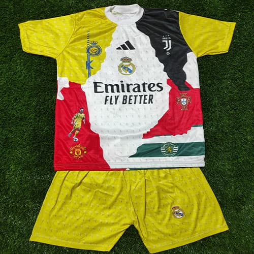لباس بچه گانه منتخب رونالدو 2026 – شلوارک زرد