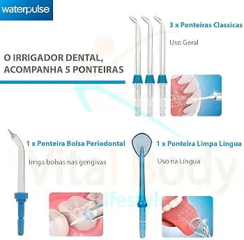 دستگاه.واترجت و آبیاری دهانی و نخ دندان آبی مدل WaterPulse V300 — تصویر ۷