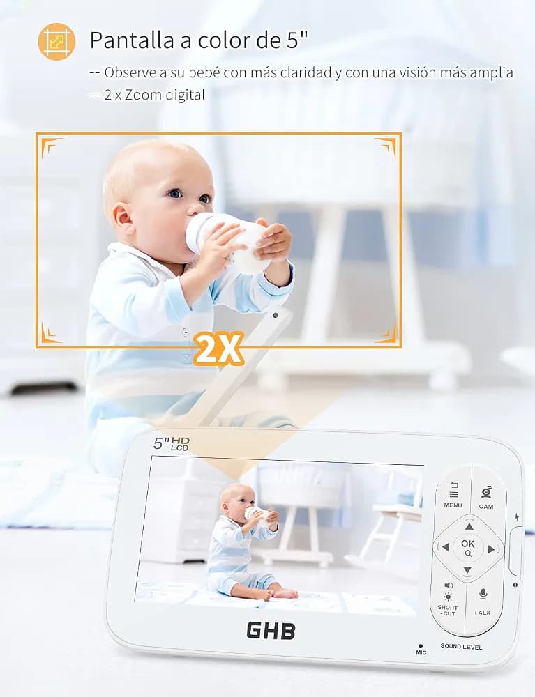 دستگاه مانیتور کودک جی‌اچ‌بی (GHB) با صفحه‌نمایش LCD — تصویر ۵