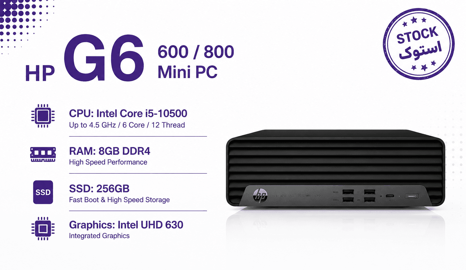 مینی کیس تاینی استوک HP ProDesk 600 G6 MINI — تصویر ۲