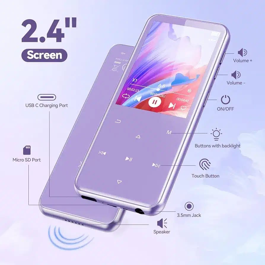 پخش کننده MP3 AGPTEK با ظرفیت 64 گیگابایت مدل M3 — تصویر ۴