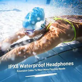 پخش‌کننده MP3 ضدآب IPX8 با حافظه ۸ گیگابایت و صفحه نمایش مدل AGPTEK S07 — تصویر ۷