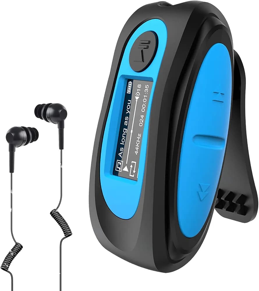 پخش‌کننده MP3 ضدآب IPX8 با حافظه ۸ گیگابایت و صفحه نمایش مدل AGPTEK S07