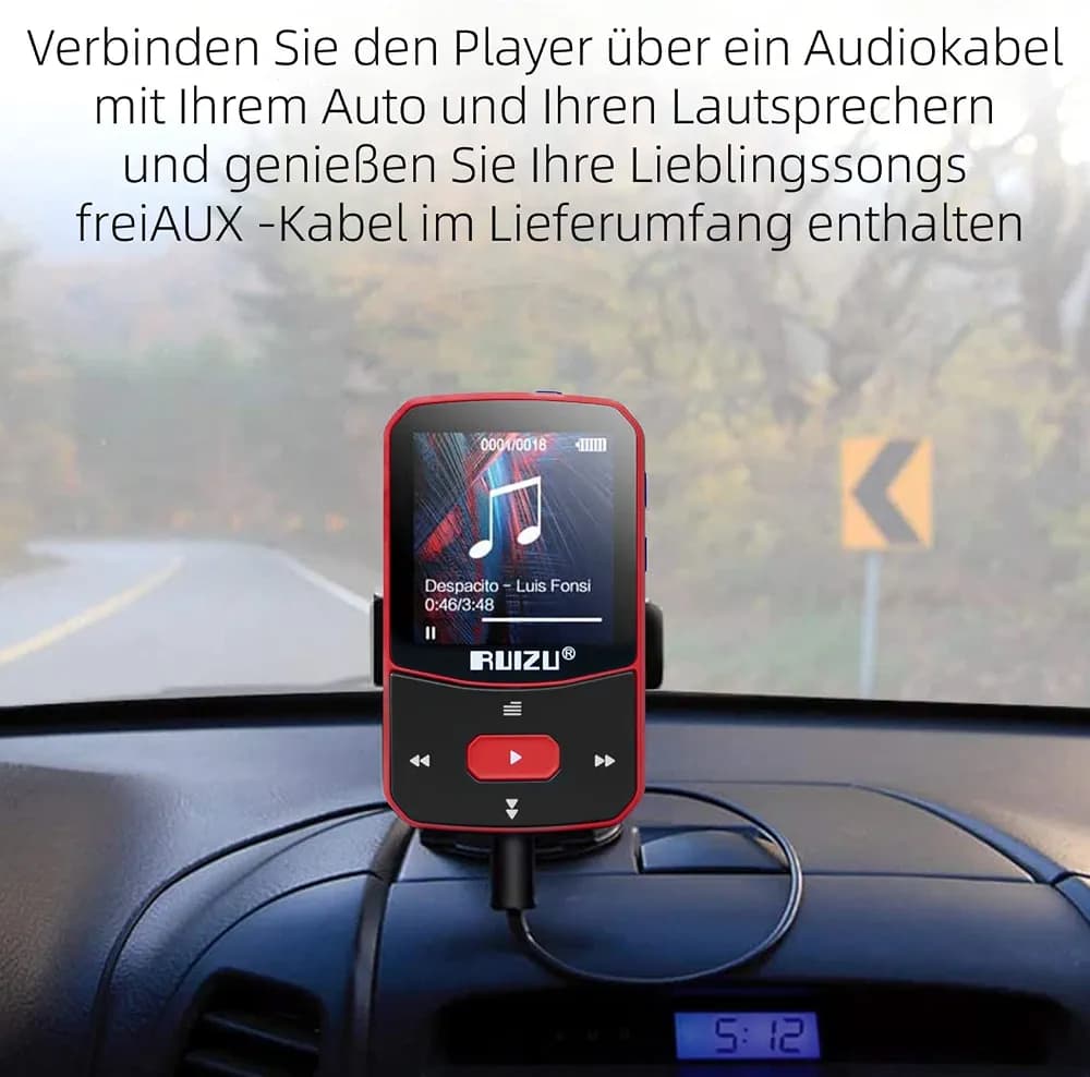 پخش‌کننده MP3 با حافظه ۶۴ گیگابایت برند: روئیزو (RUIZU) نام مدل: Clip MP3-Player — تصویر ۳