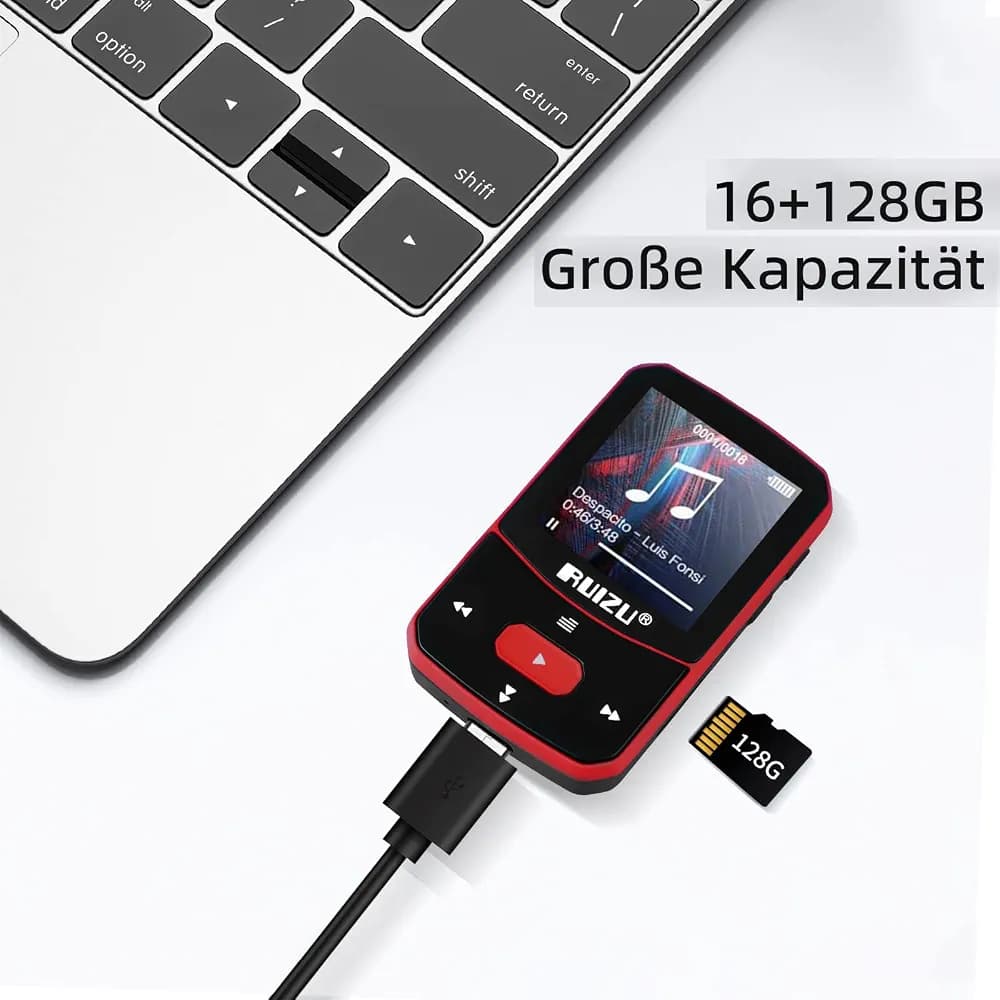 پخش‌کننده MP3 با حافظه ۶۴ گیگابایت برند: روئیزو (RUIZU) نام مدل: Clip MP3-Player — تصویر ۶