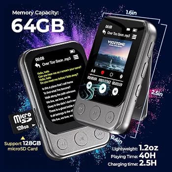 پخش‌کننده MP3 با حافظه ۶۴ گیگابایتODEJOI — تصویر ۴