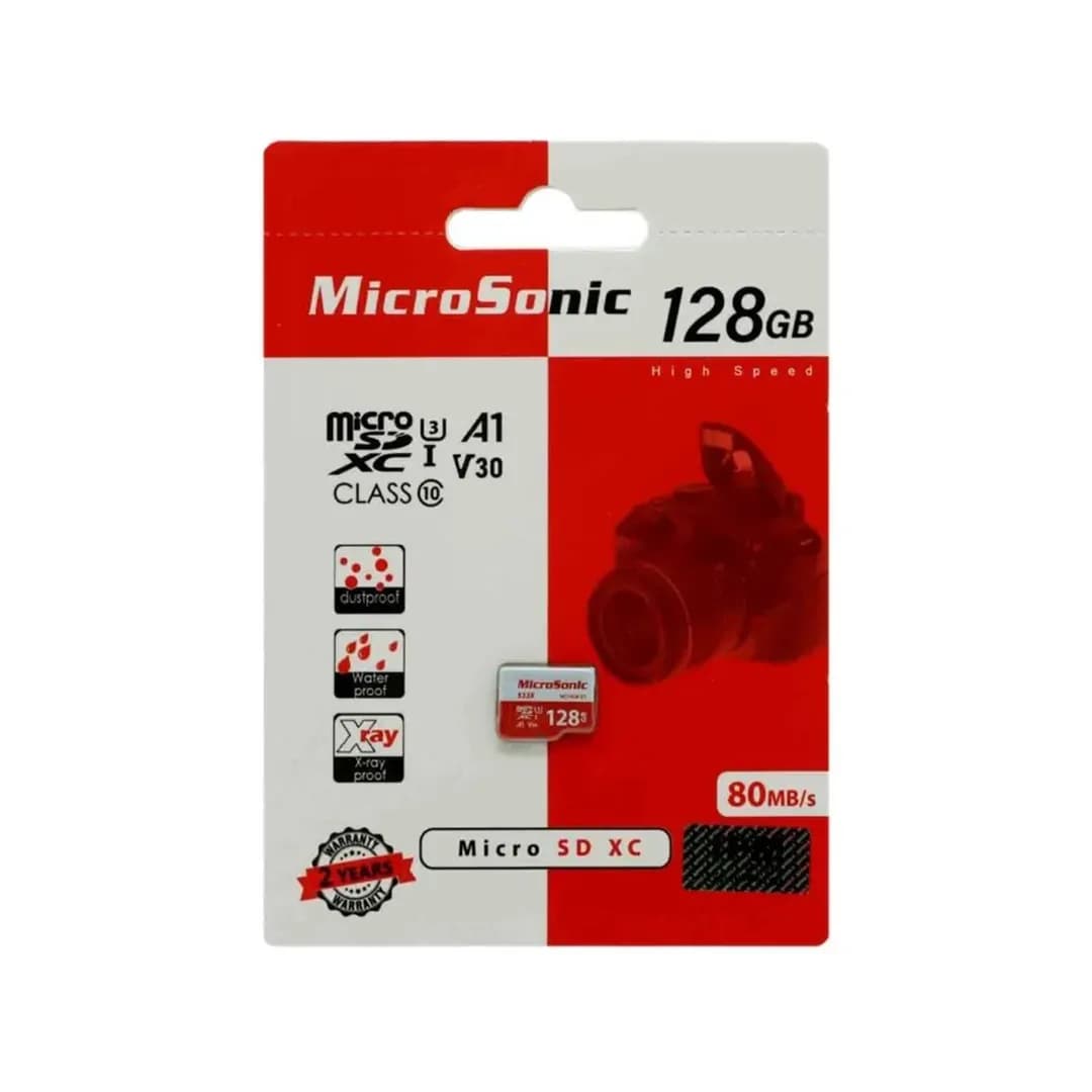 کارت حافظه میکرو SD میکروسونیک مدل U3 A1 ظرفیت 128 گیگابایت — تصویر ۲