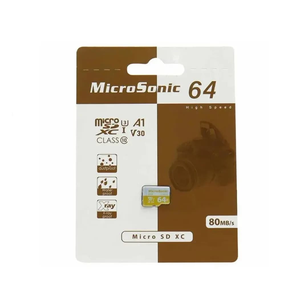 کارت حافظه میکرو SD میکروسونیک مدل U3 ظرفیت 64 گیگابایت — تصویر ۲