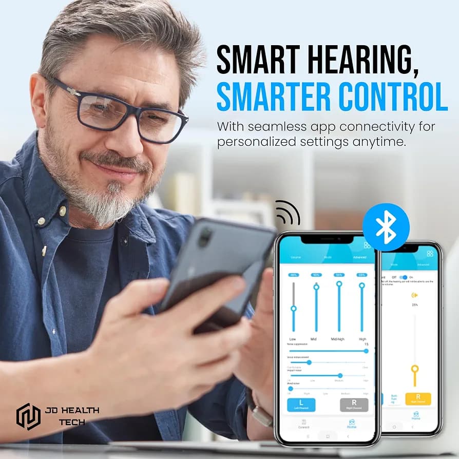 سمعک تقویت‌کننده‌های شنوایی قابل شارژ Clarity Pro CIC برای بزرگسالان برندJD Health Tech — تصویر ۴