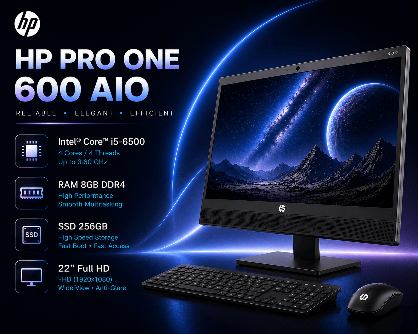 آل این وان اچ پی All in one HP ProOne 600 G2 I5(نسل ششم)