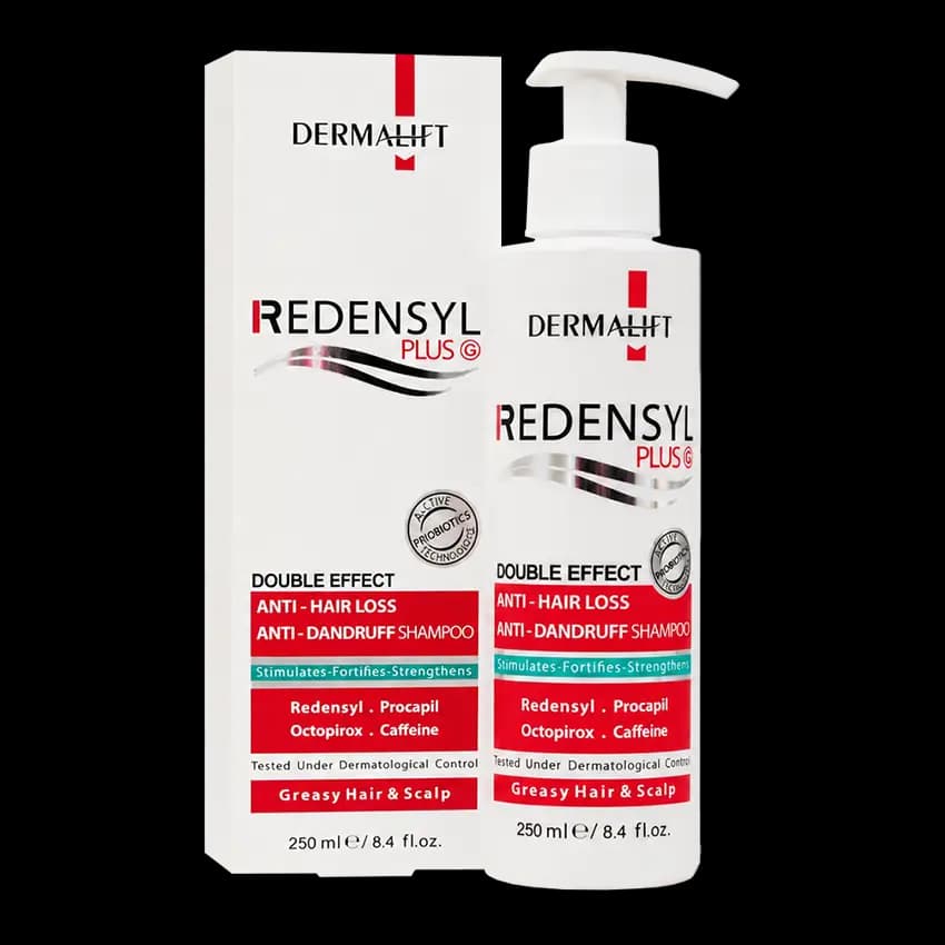 شامپو ضدشوره و ضد ریزش مو چرب +REDENSYL درمالیفت حجم 250ML