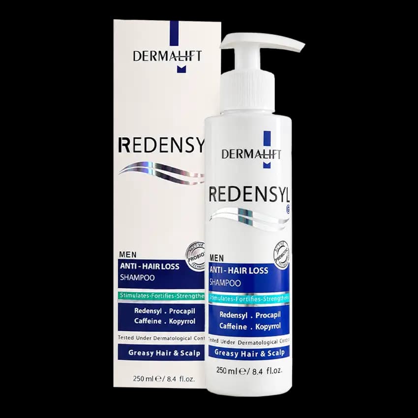 شامپو ضدریزش مو چرب آقایان درمالیفت مدل REDENSYL حجم 250ML — تصویر ۲