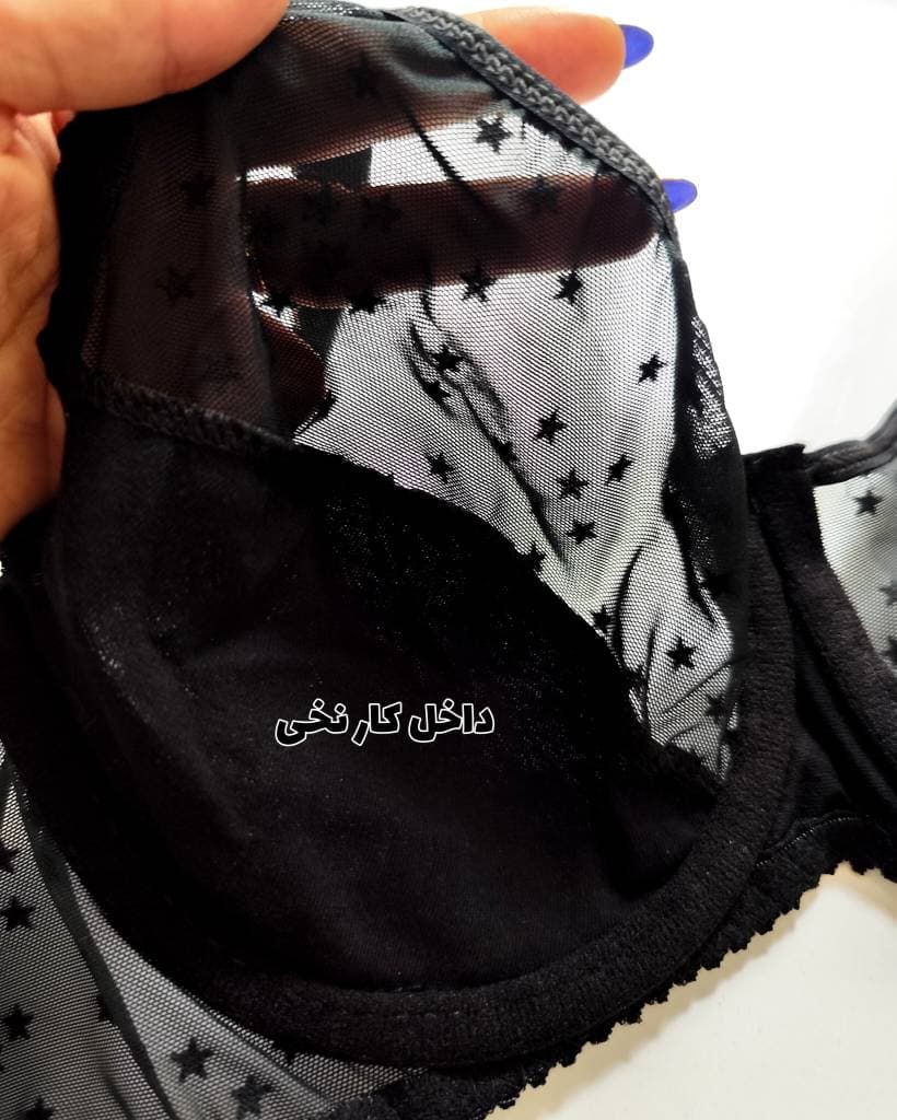 ست شورت و سوتین تور حریر ژوبین فنردار مدل ستاره ای — تصویر ۵