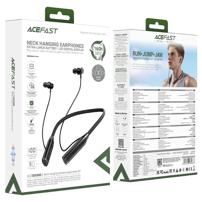 هندزفری بلوتوث گردنی رم خور ایس فست ACEFAST N7 Neck EarPhones — تصویر ۶