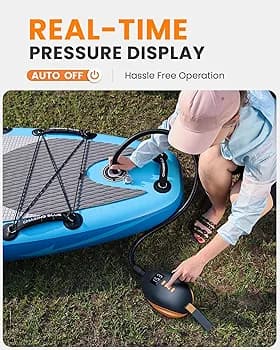 پمپ باد فندکی برقی پدل‌بورد با فشار بالا ۲۰ PSI مدل دلفین برند OutdoorMaster — تصویر ۴